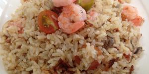 Receita de Salada de arroz com camarão