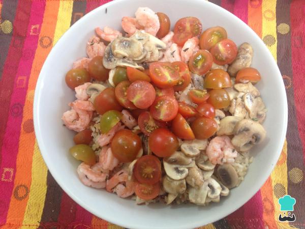 Receita de Salada de arroz com camarão - Passo 7