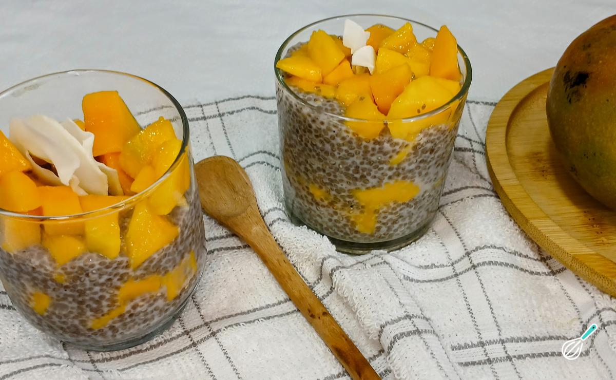 Receita de Pudim de chia com manga