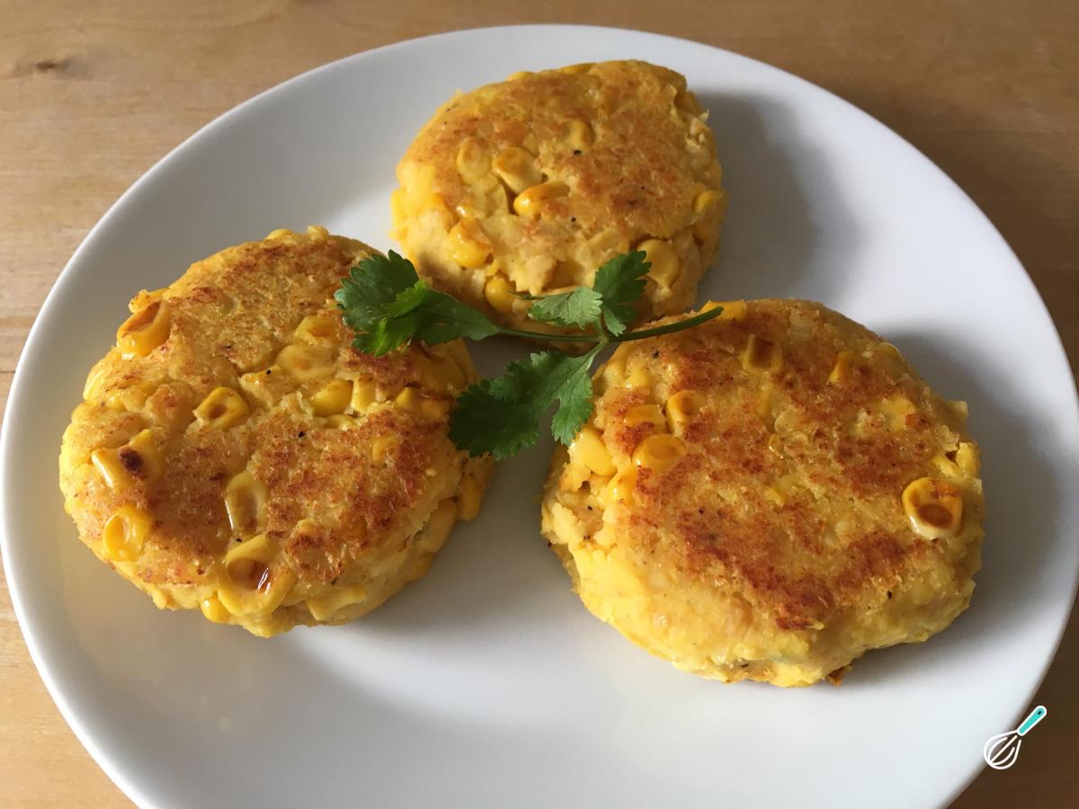 Receita de Hambúrguer de grão de bico e milho
