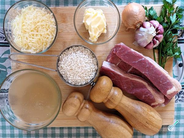 Ingredientes para Risoto de carne de sol
