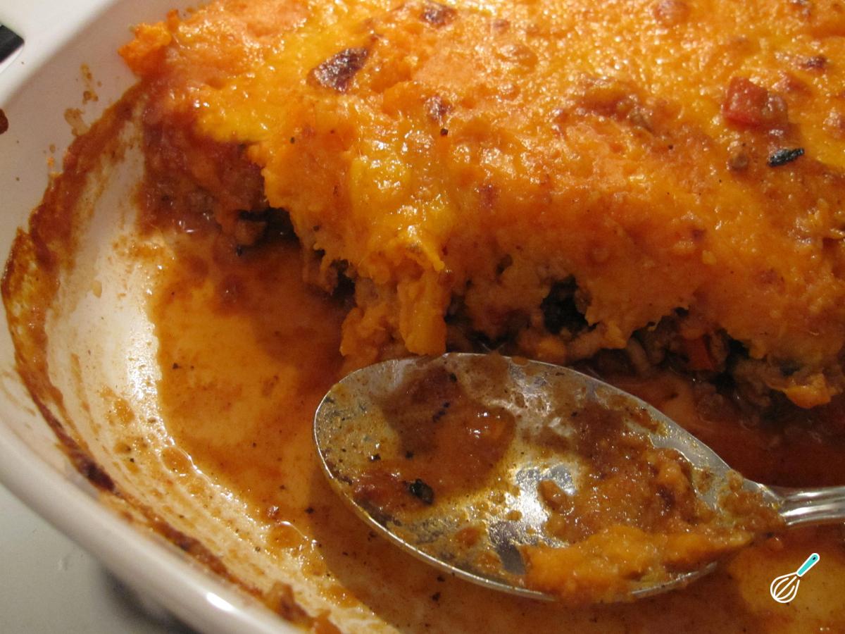 Receita de Purê de batata doce com carne moída