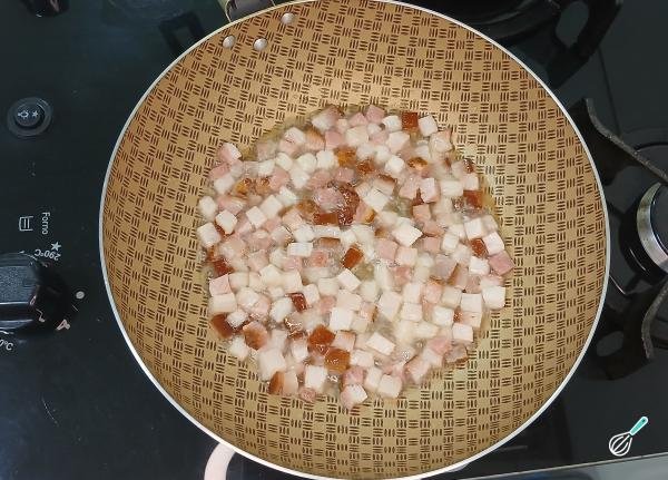 Receita de Arroz com cenoura e bacon - Passo 2