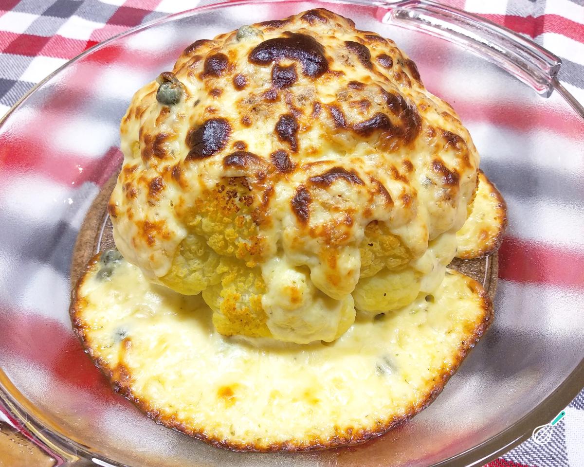 Receita de Couve flor gratinada inteira