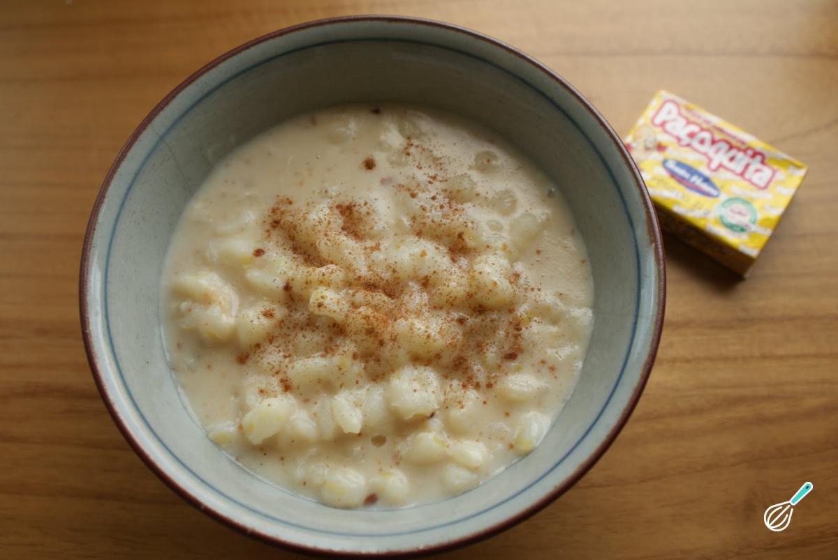 Receita de Canjica cremosa com paçoca