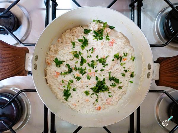 Receita de Batata com frango desfiado - Passo 6