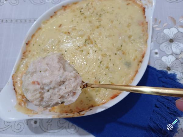 Receita de Batata com frango desfiado - Passo 9