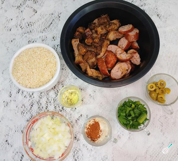 Receita de Arroz carreteiro com sobras de churrasco - Passo 1