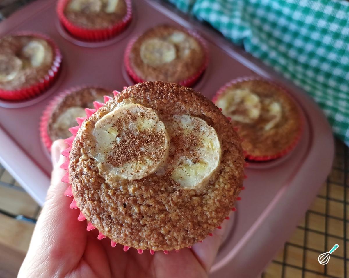 Receita de Cupcake de banana com aveia