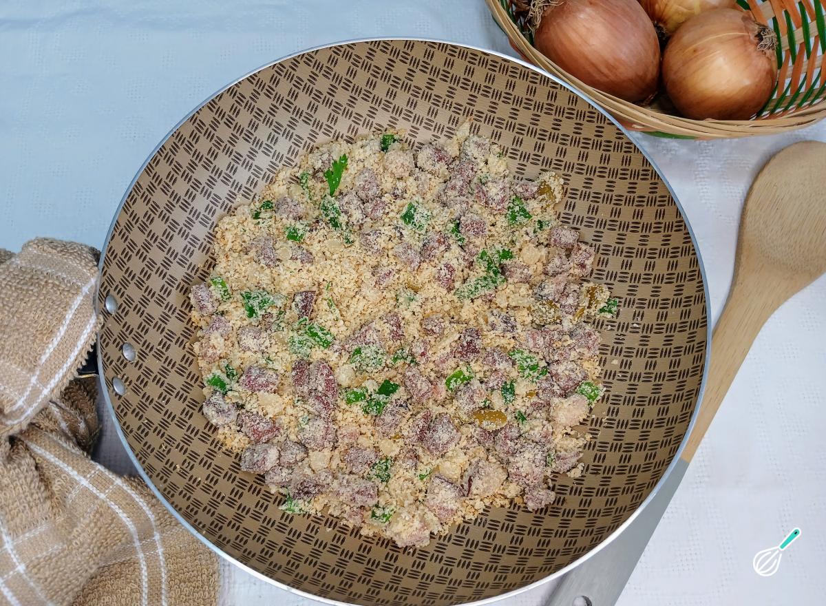 Receita de Farofa de linguiça calabresa