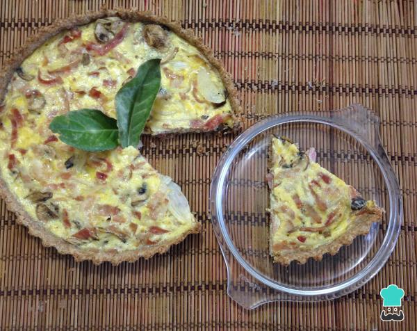 Receita de Quiche de cogumelos e bacon (sem glúten)