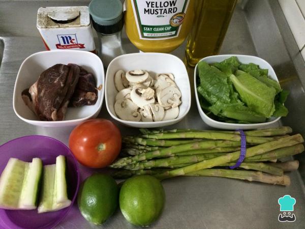 Receita de Salada com carne bovina patinho - Passo 1