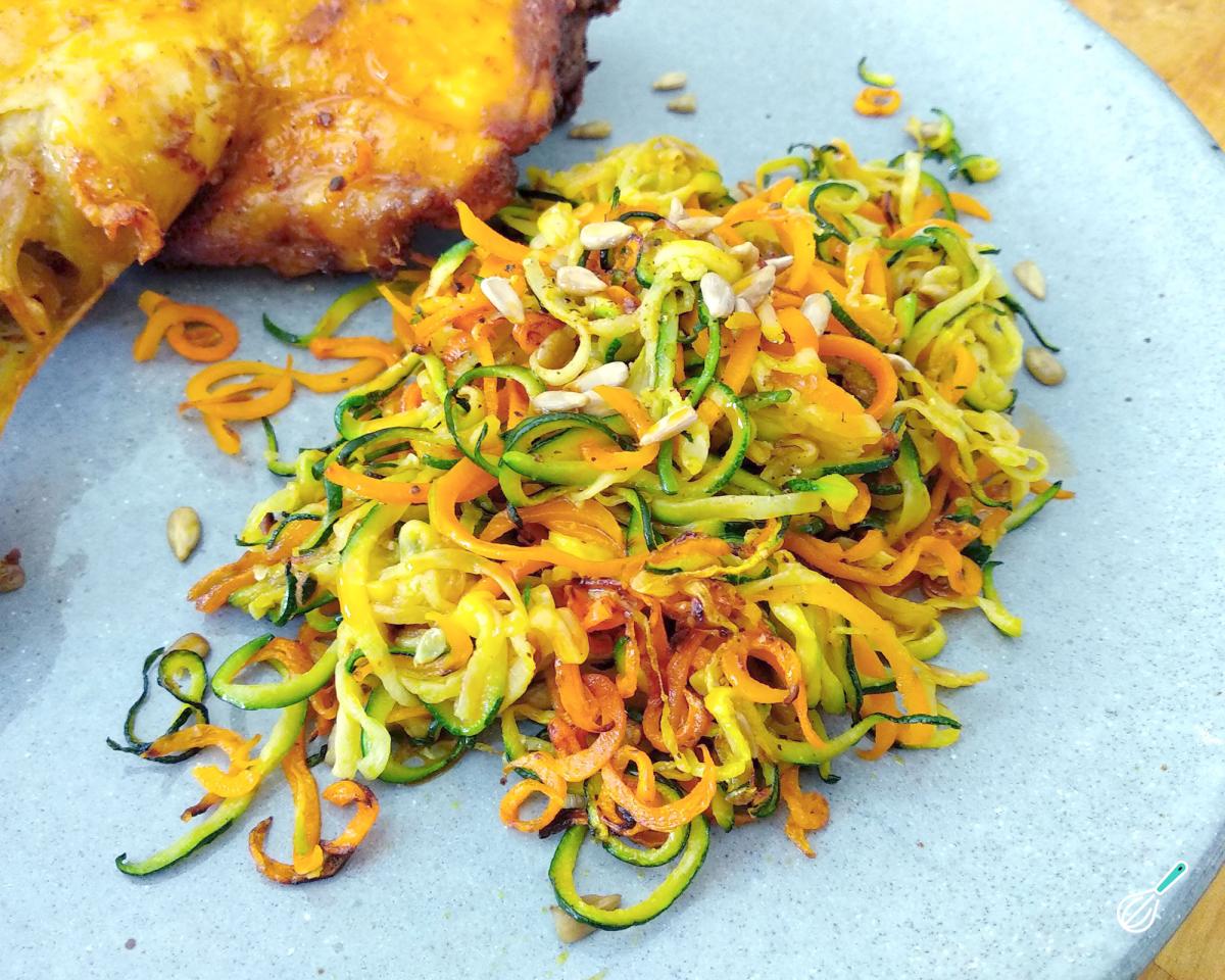 Receita de Espaguete de abobrinha e cenoura