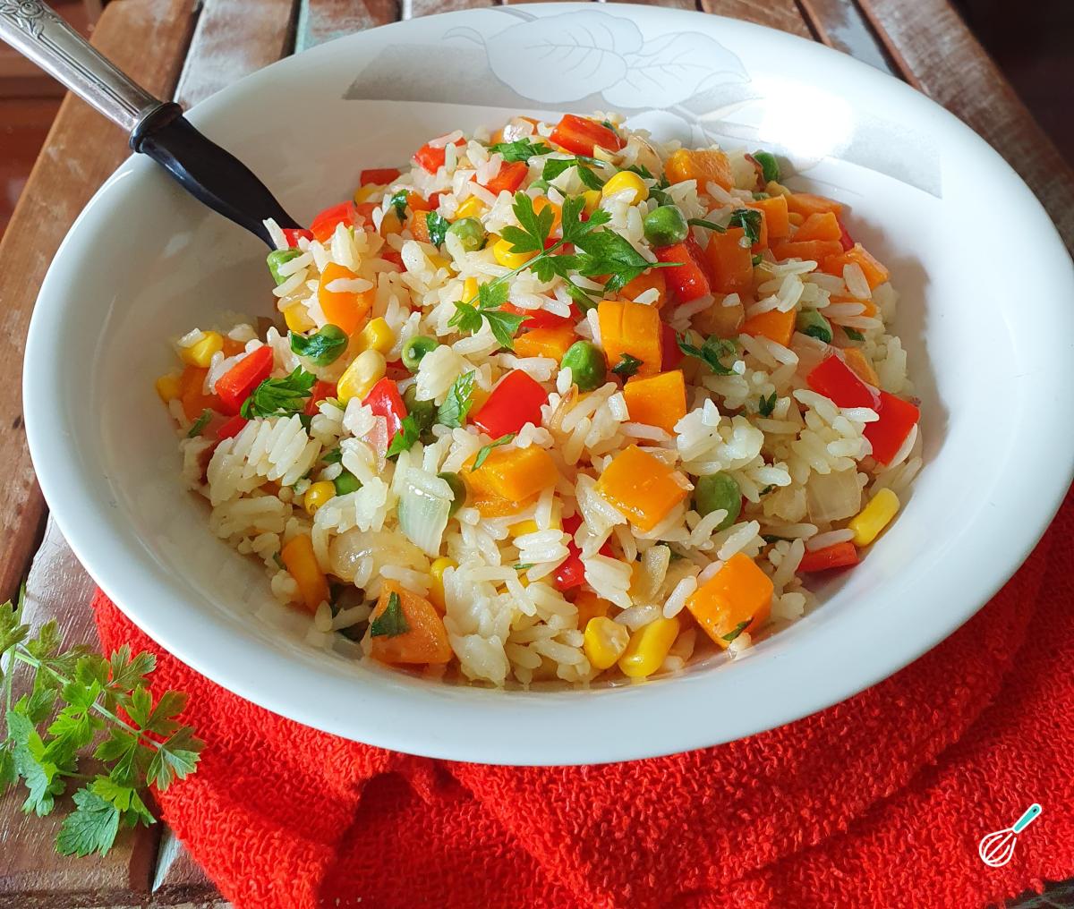 Receita de Arroz colorido simples