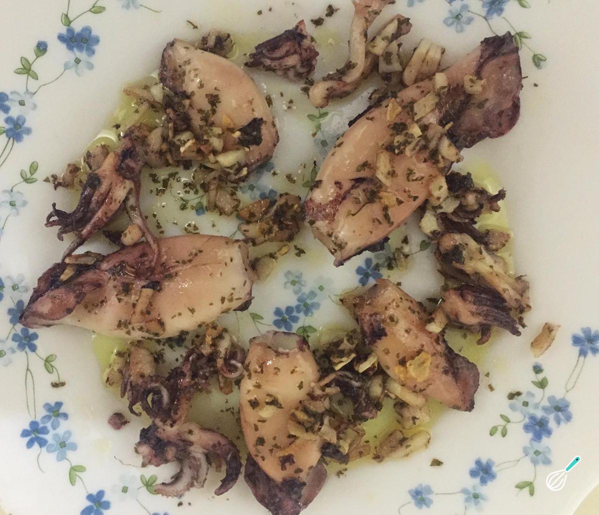 Receita de Lulas fritas com alho