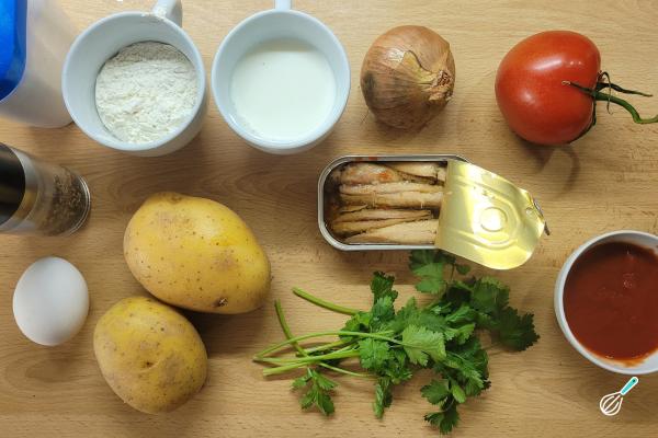 Receita de Torta de batata com sardinha - Passo 1