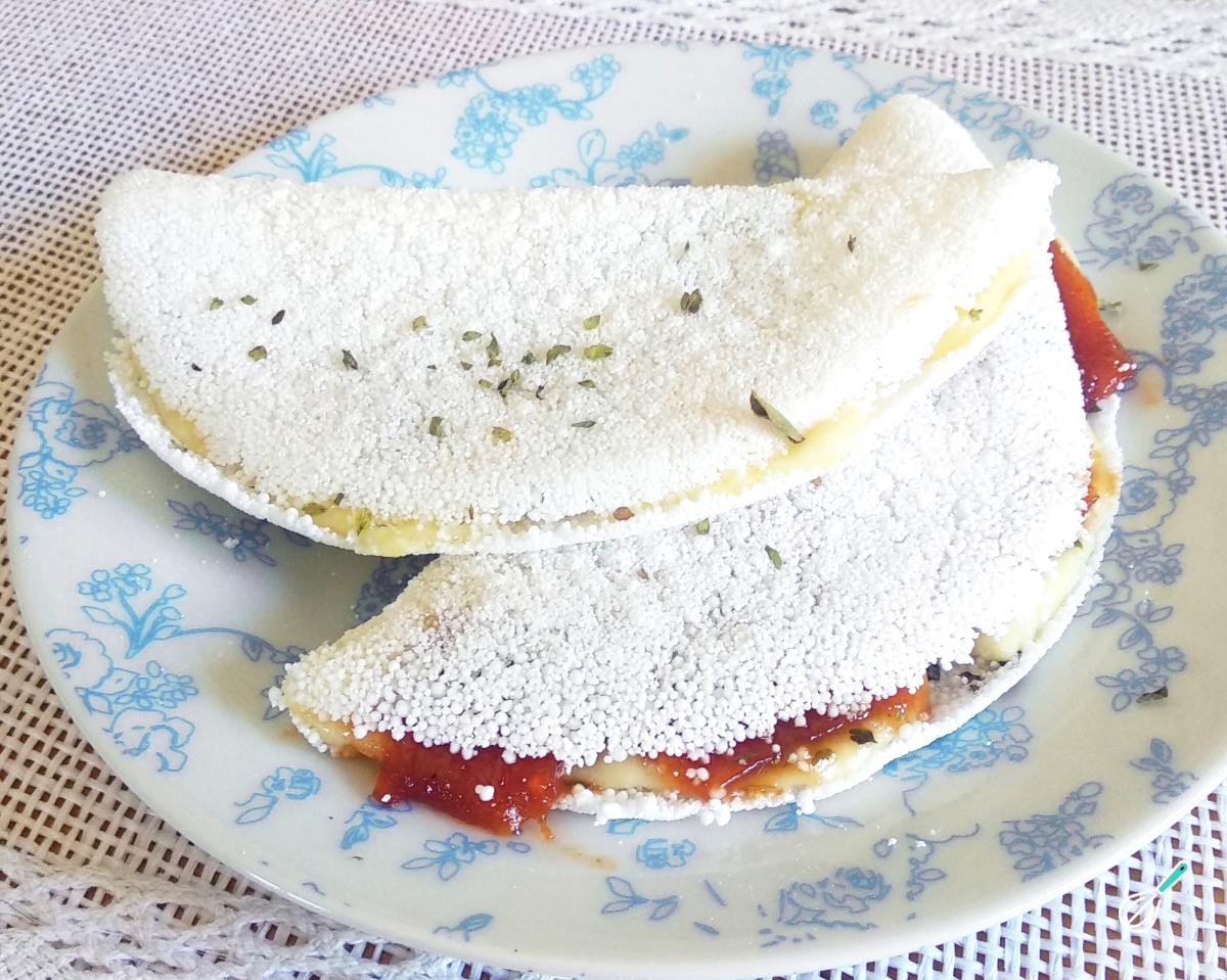 Receita de Tapioca com queijo coalho