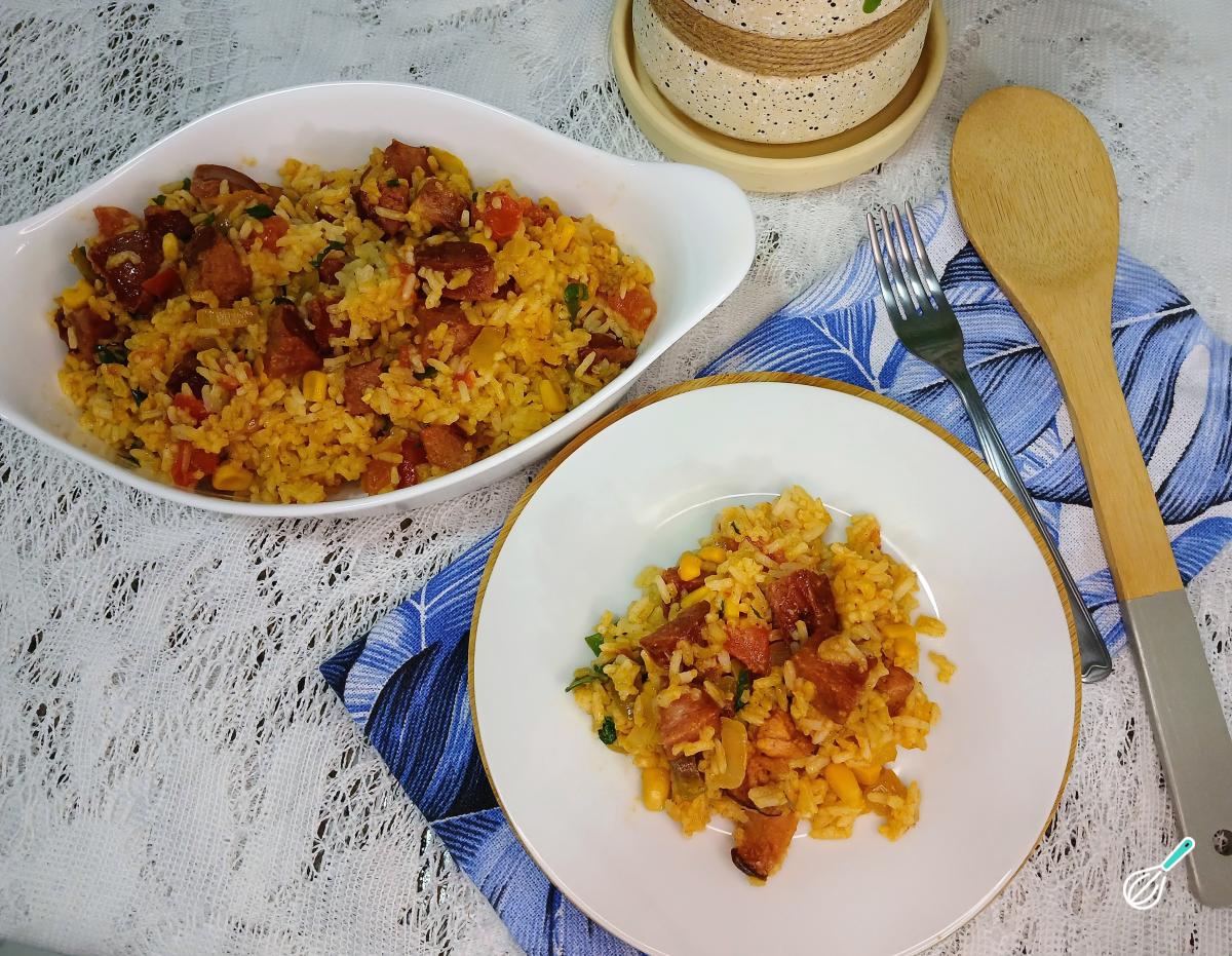 Receita de Arroz com linguiça calabresa