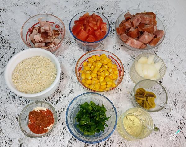 Receita de Arroz com linguiça calabresa - Passo 1