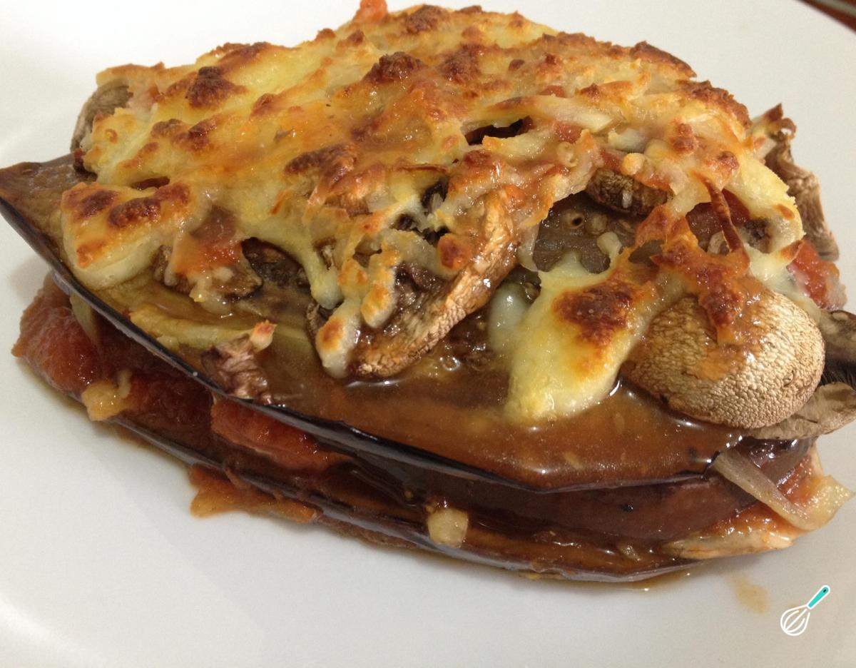 Receita de Lasanha de berinjela e cogumelos