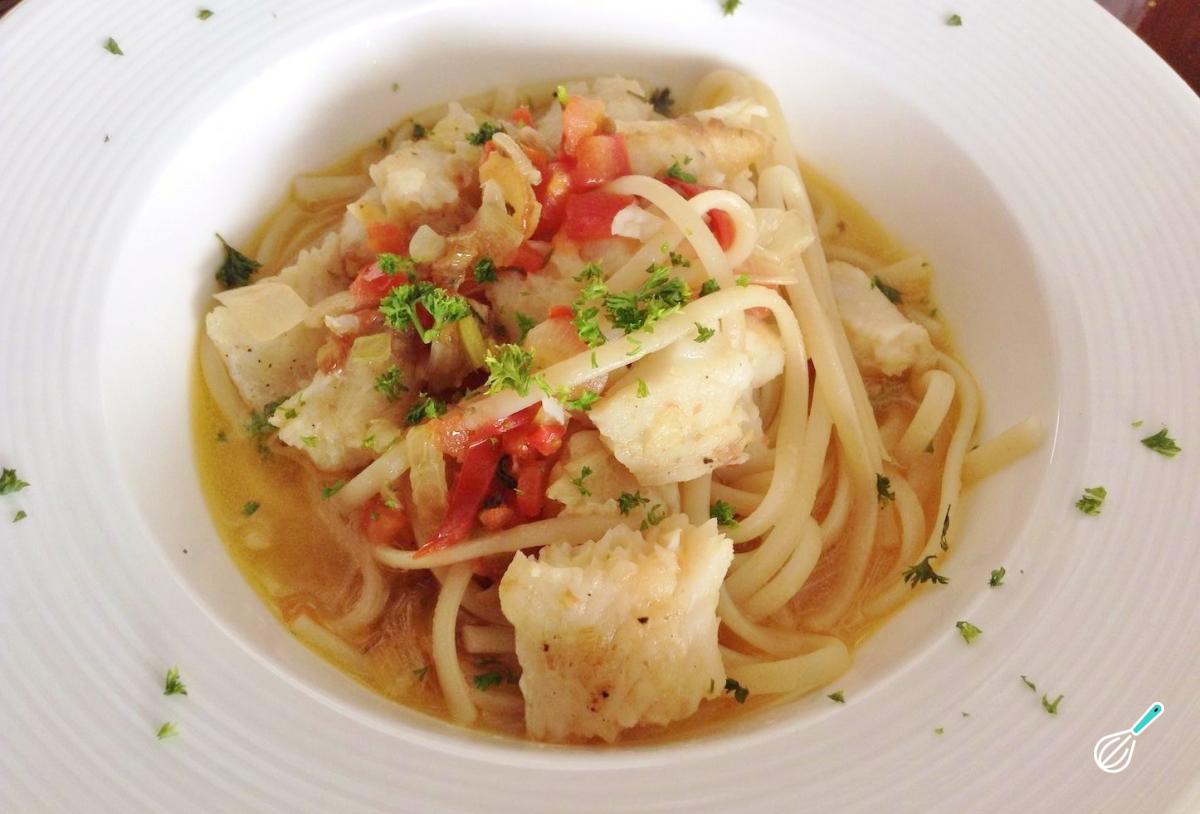 Receita de Pescada com espaguete