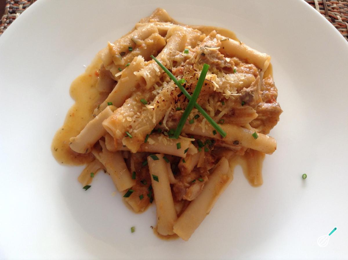 Receita de Macarrão com frango desfiado
