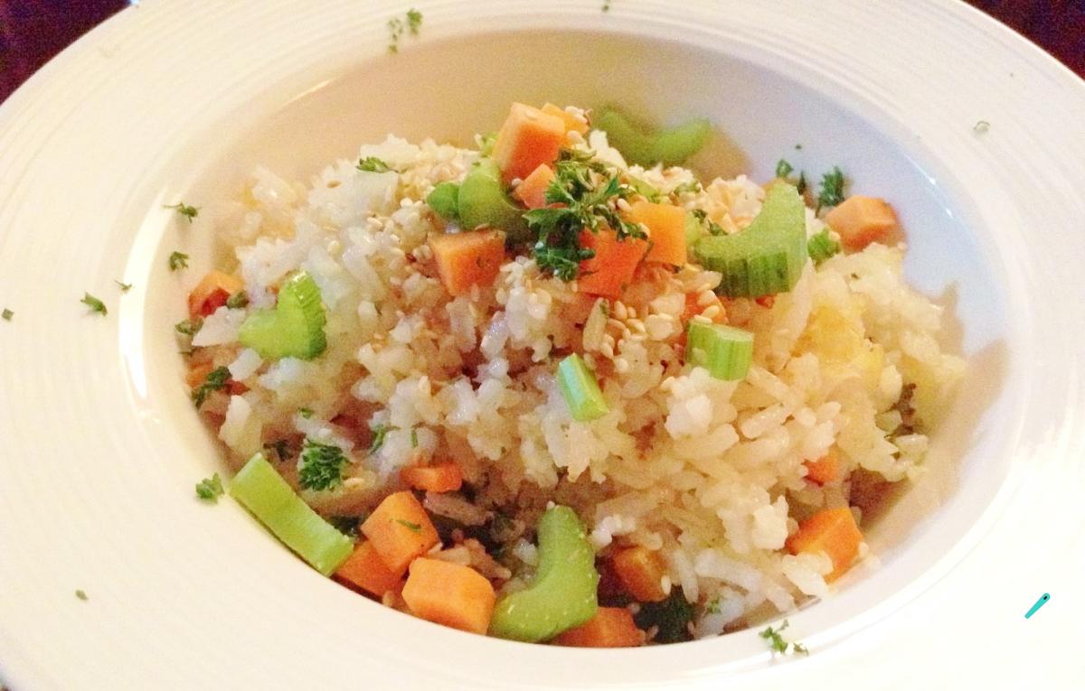 Receita de Arroz com cenoura e aipo