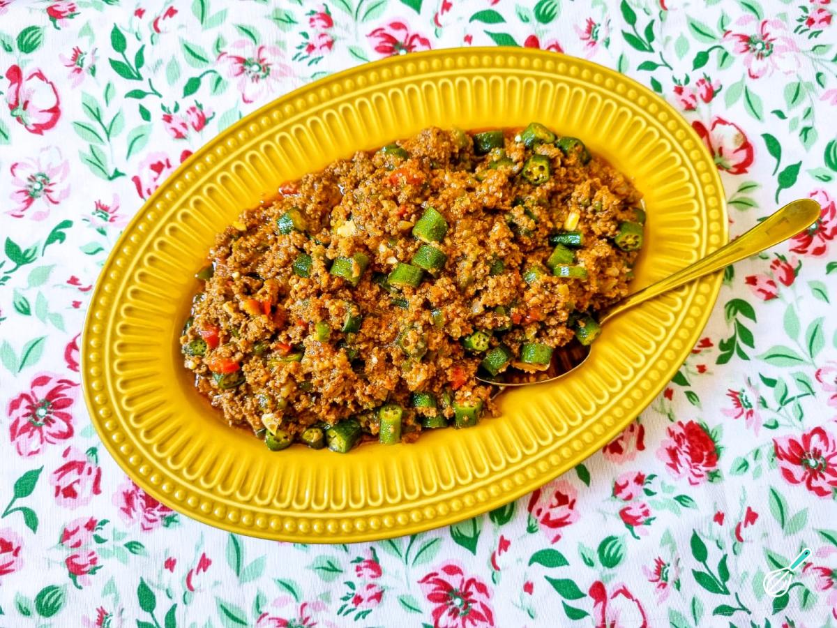 Receita de Carne moída com quiabo