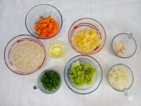 Receita de Arroz com legumes - Passo 1