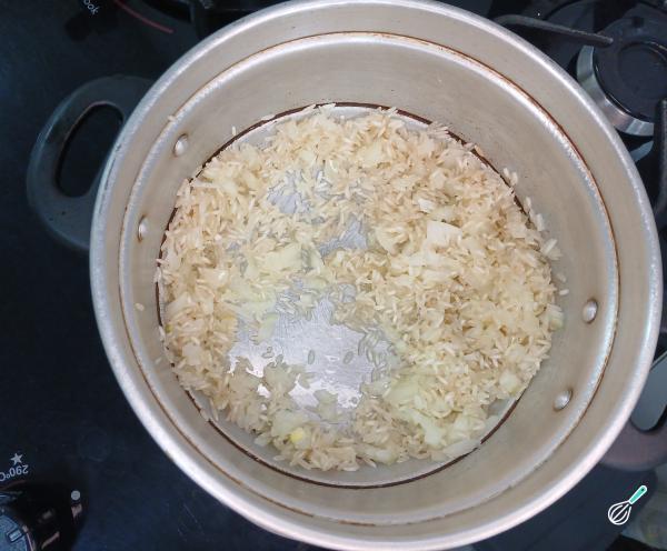 Receita de Arroz com legumes - Passo 2