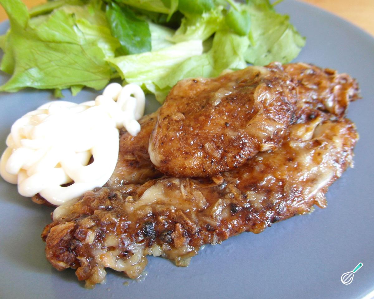 Receita de Filé de frango com creme de cebola e maionese