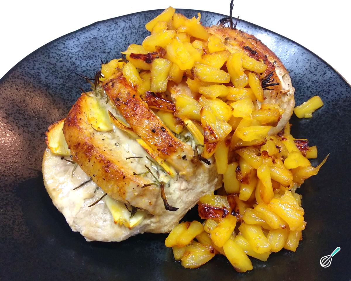 Receita de Lombo de porco assado com abacaxi