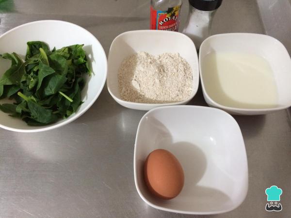Receita de Panqueca de espinafre simples - Passo 1