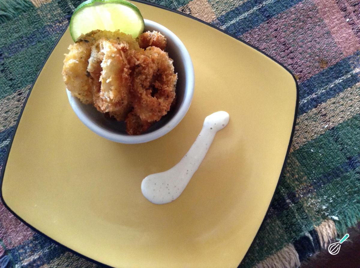 Receita de Anéis de lula empanados em panko