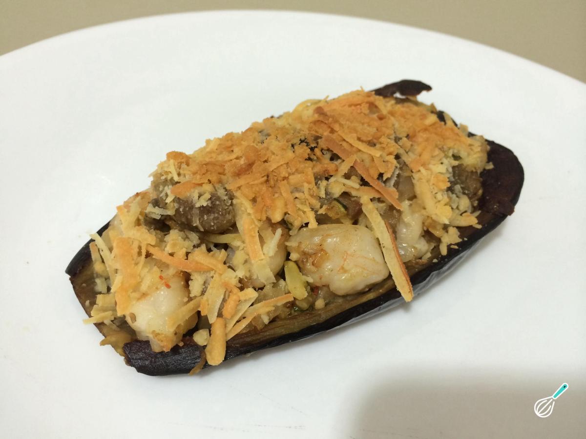 Receita de Berinjela recheada com camarão