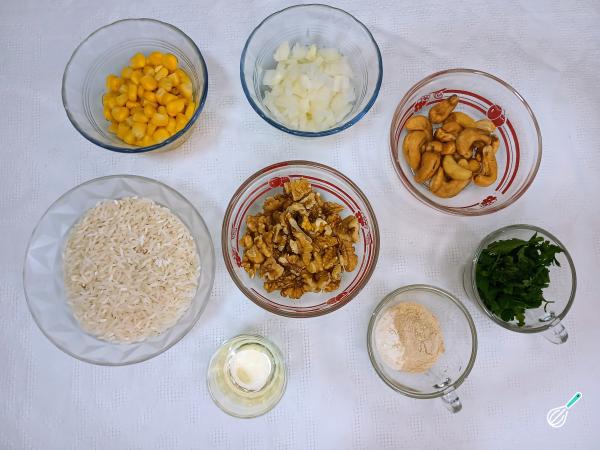 Receita de Arroz com nozes e castanhas - Passo 1
