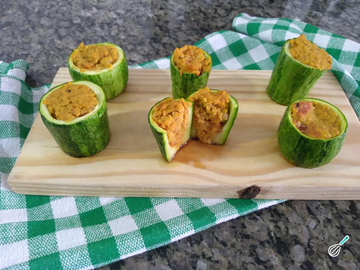 Receita de Abobrinha recheada com frango