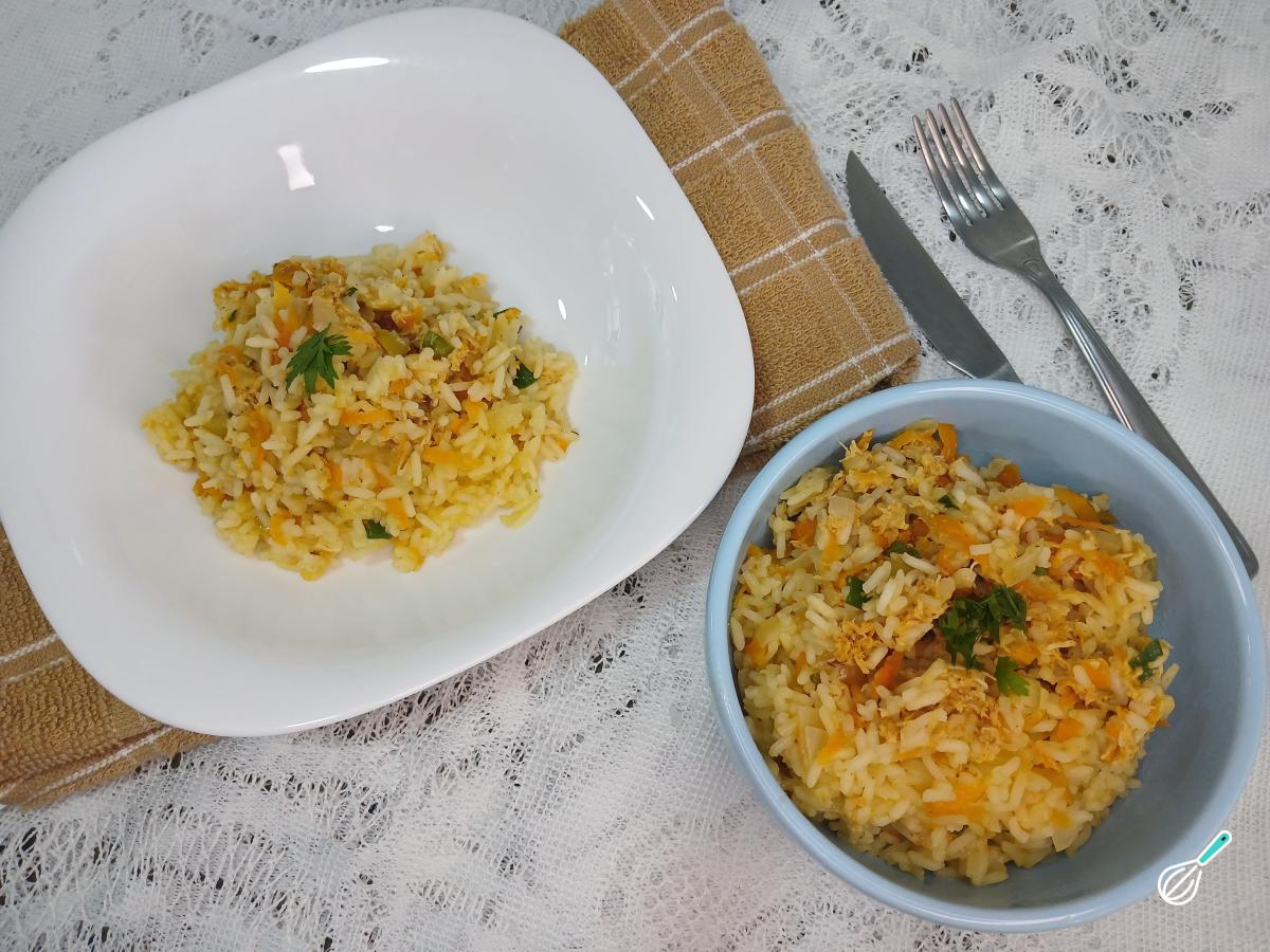 Receita de Arroz com cenoura e frango