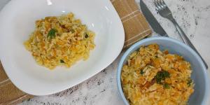 Receita de Arroz com cenoura e frango