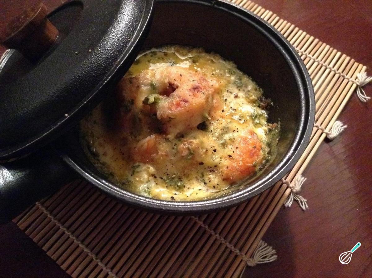 Receita de Camarão gratinado com creme de leite