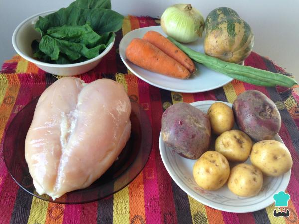 Receita de Sopa especial de legumes com frango - Passo 1
