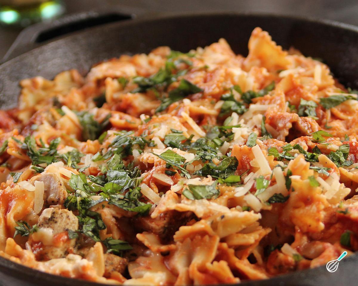 Receita de Lasanha de frango na frigideira