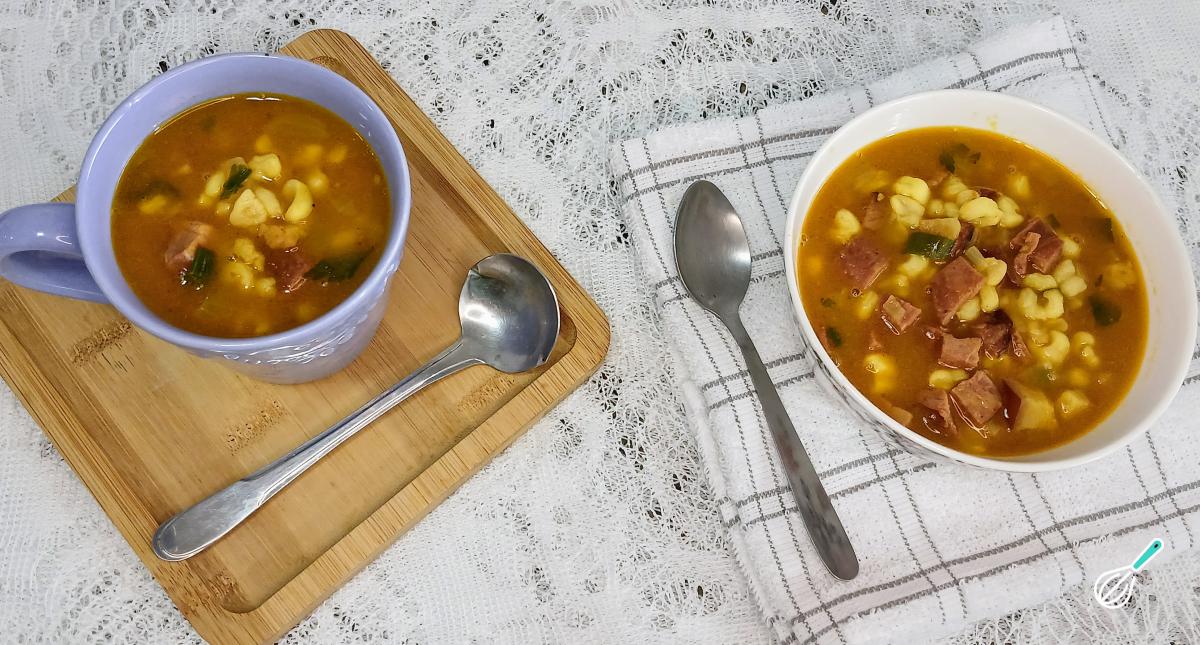 Receita de Canjica salgada com calabresa