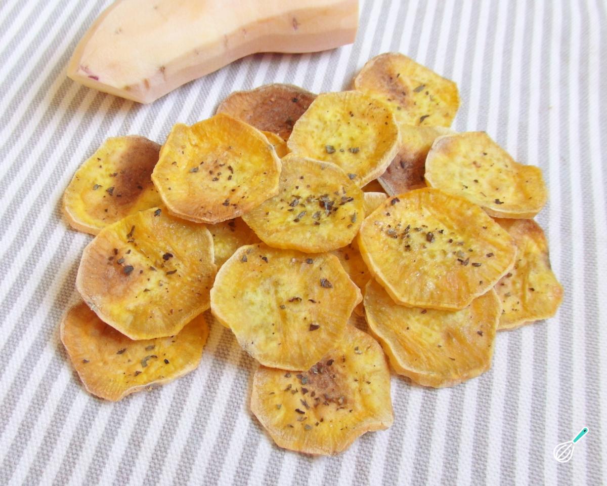 Receita de Chips de batata doce no forno