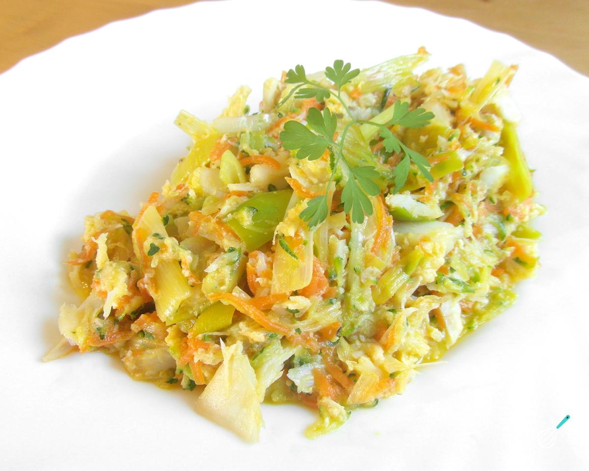 Receita de Bacalhau à Brás com legumes