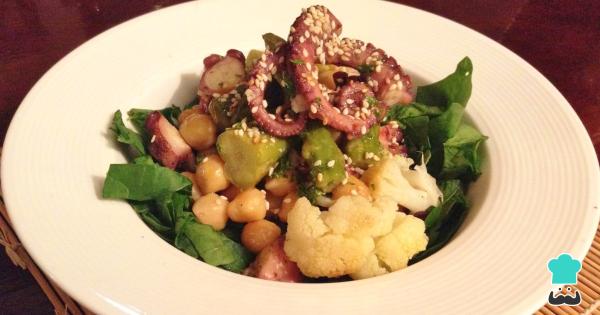 Receita de Salada de polvo com grão de bico