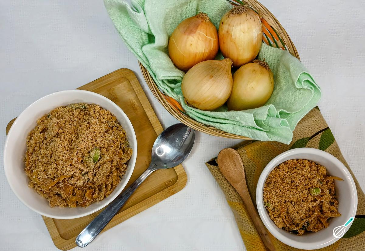 Receita de Farofa de cebola caramelizada