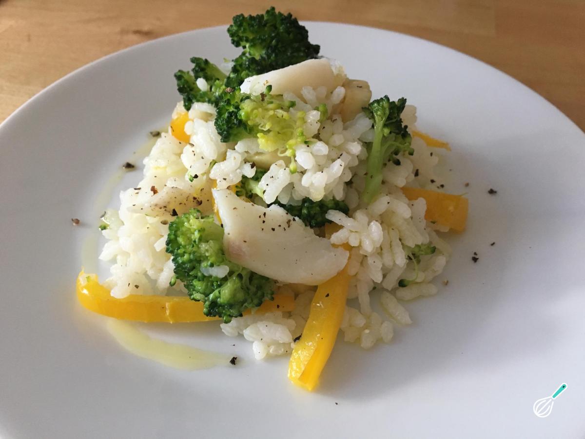 Receita de Arroz com brócolis e bacalhau
