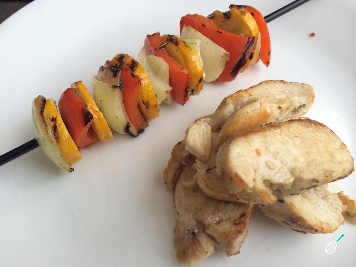 Receita de Espetinho de legumes