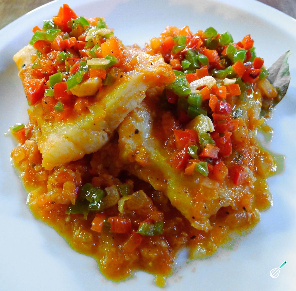 Receita de Bacalhau ao molho de pimentão